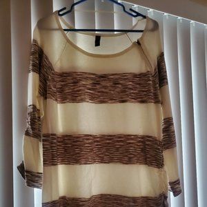 Women's Light Brown/Cream Striped Tunic